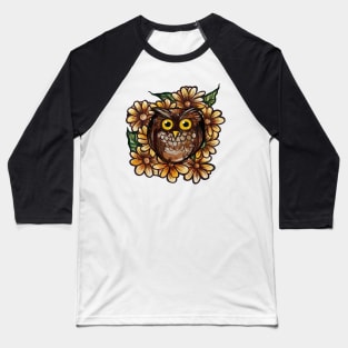 Big Eye Crazy Owl Gives A Hoot Baseball T-Shirt